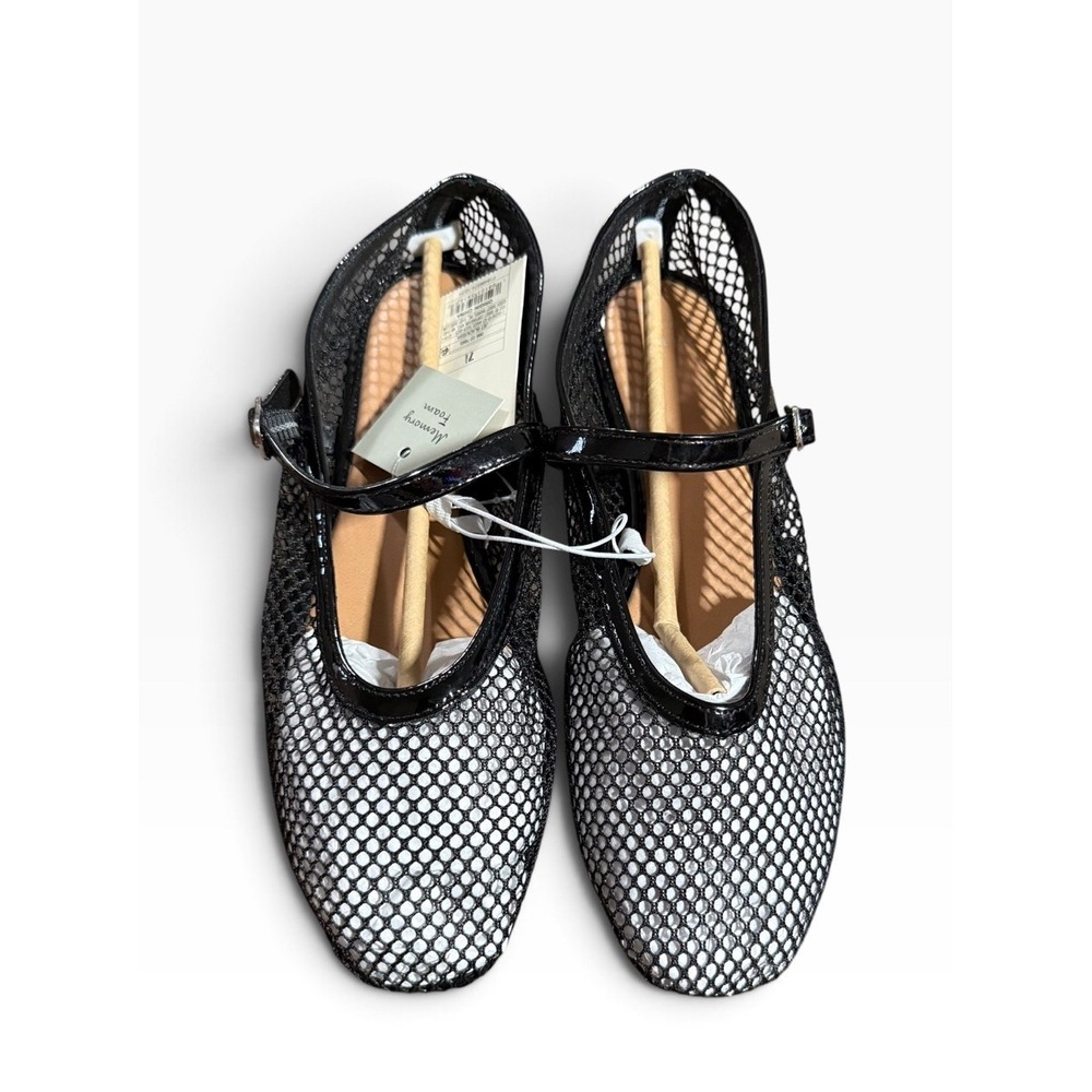 A New Day Mary Jane Flats Womens Size 7.5 Black Mesh Memory Foam NWT